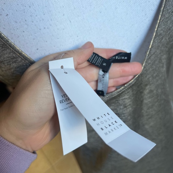 White House Black Market Metallic Sleeveless Top - Picture 6 of 6